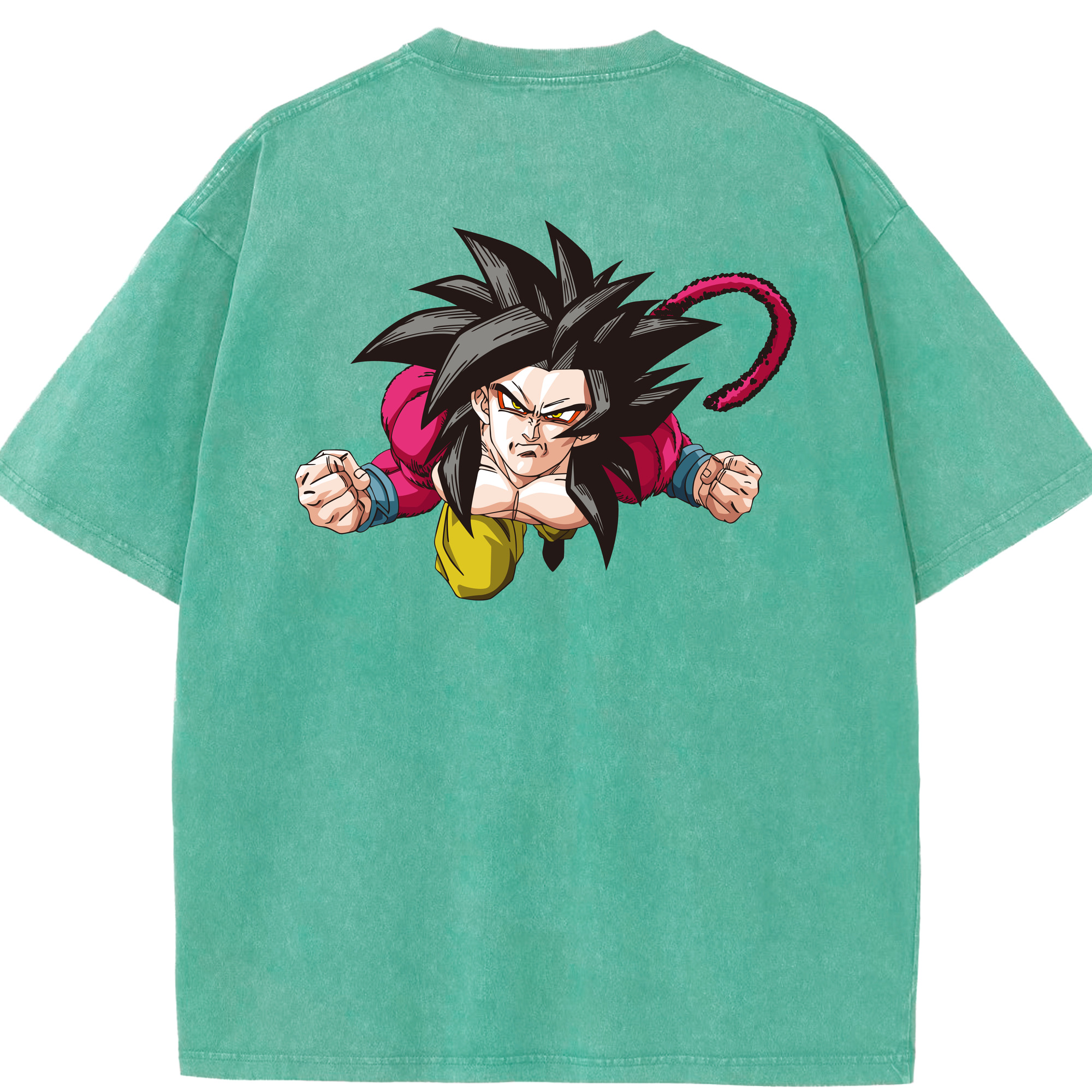 （画像用） ドラゴンボール 孫悟空（そん ごくう）Son Goku カカロット DRAGON BALL Kakarotto 綿100% ヴィンテージ風 半袖Tシャツ（背面プリント）